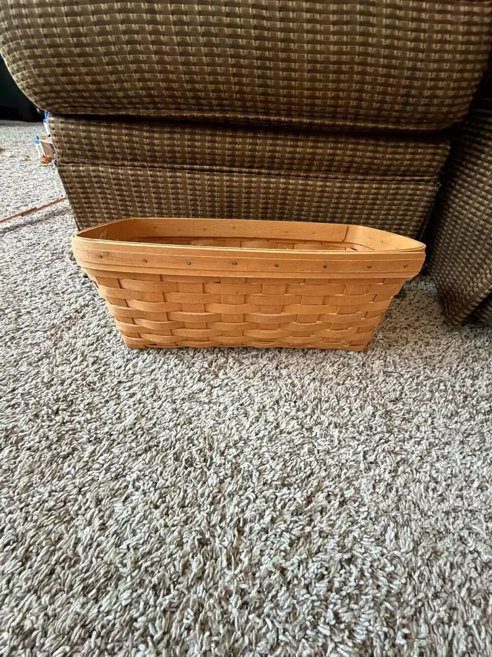 Longaberger 1999 Address Mail Basket Handwoven Dresden Ohio USA with Wood Lid